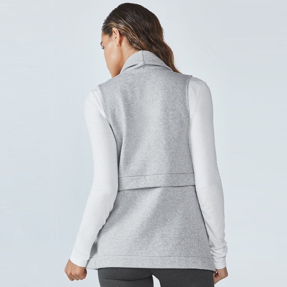 FABLETICS Heather Gray Open Front Mina Vest sz M - Picture 2 of 8
